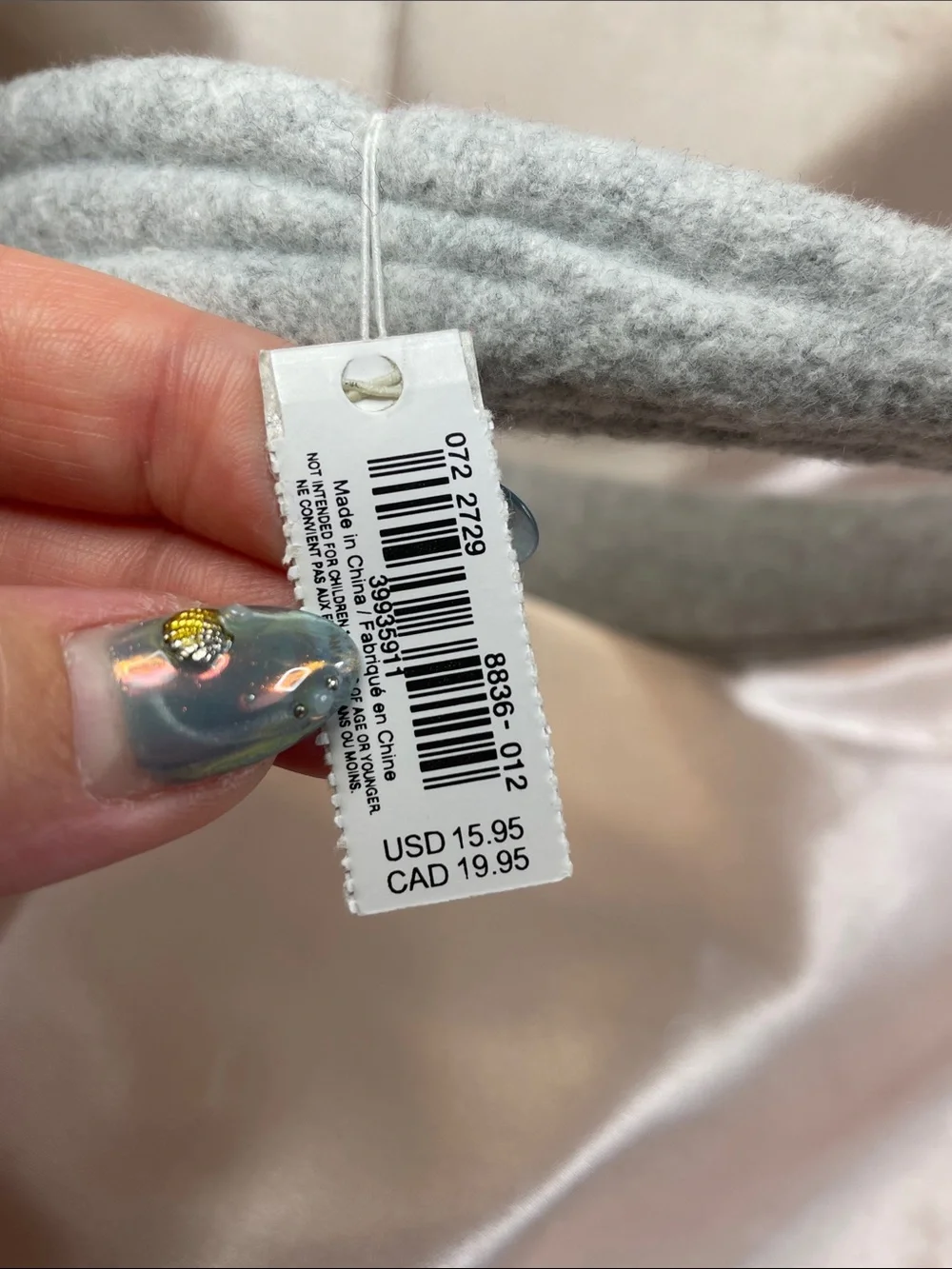 AERIE Padded Light Gray Knot Headband - NWT